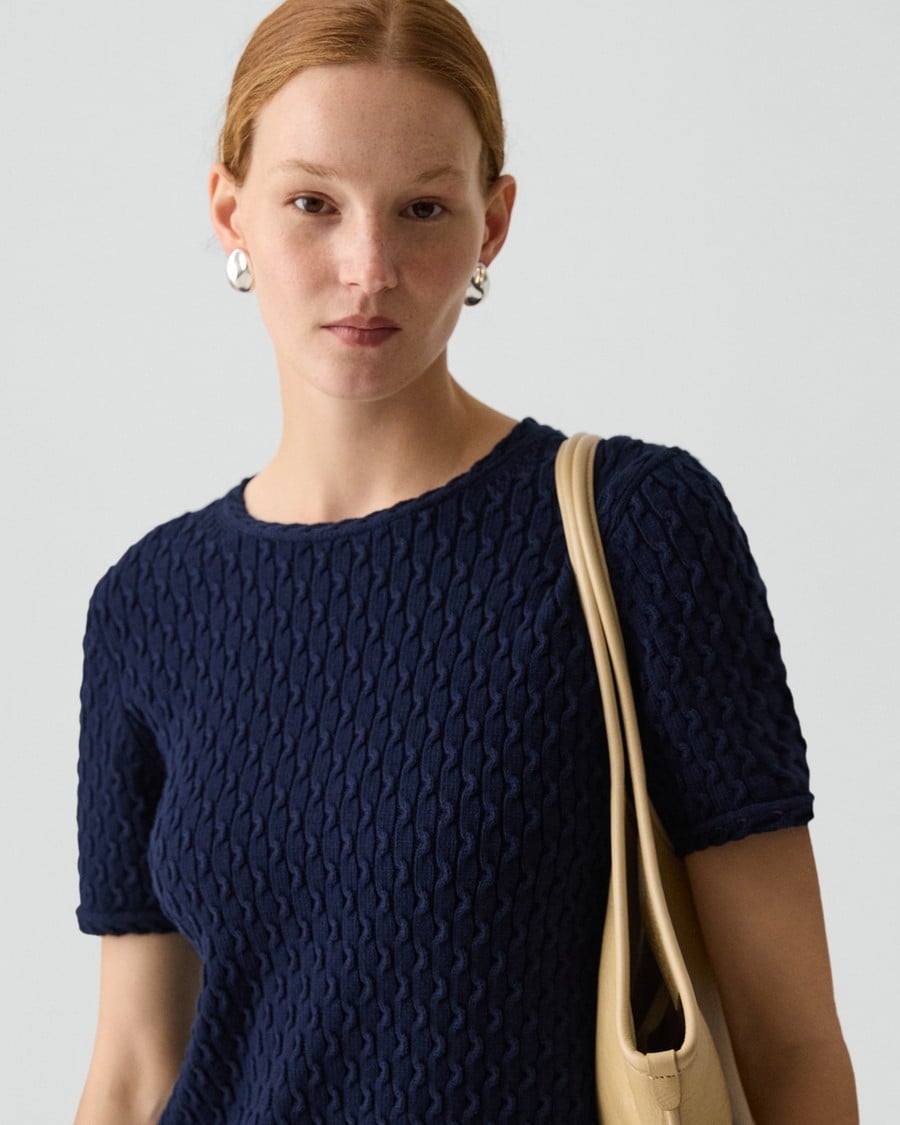 Textured Tee in Orchard Cotton