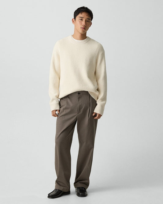 Relaxed Pleat Pant in Moonsoft Cotton