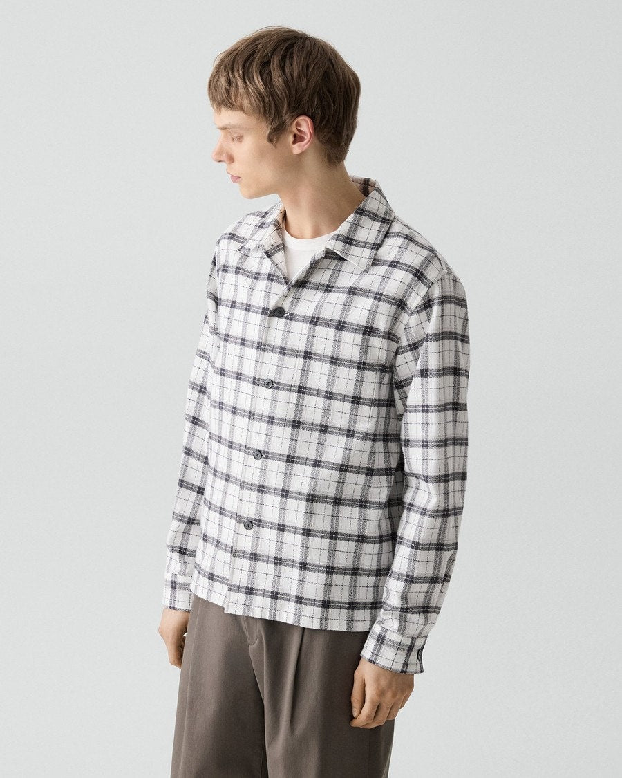 Button-Up Shirt in Checked Cotton