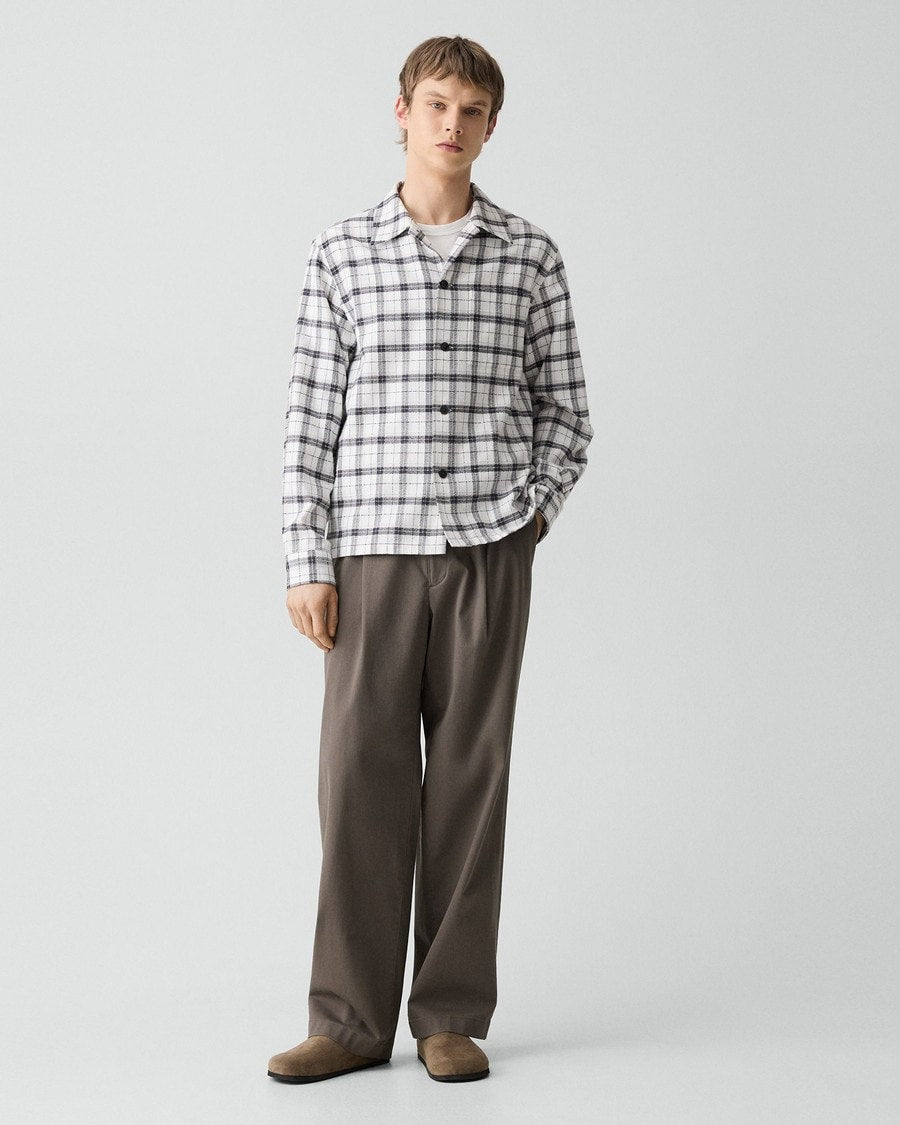 Button-Up Shirt in Checked Cotton