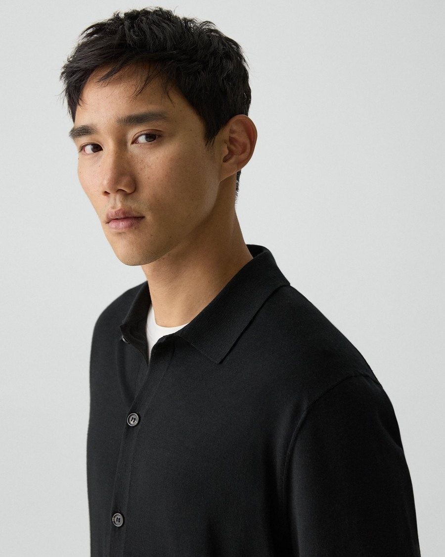 Button-Up Sweater in Regal Wool