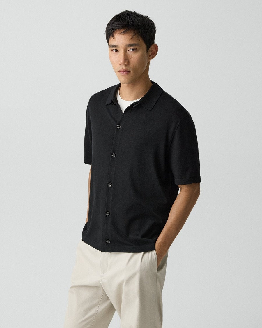 Button-Up Sweater in Regal Wool