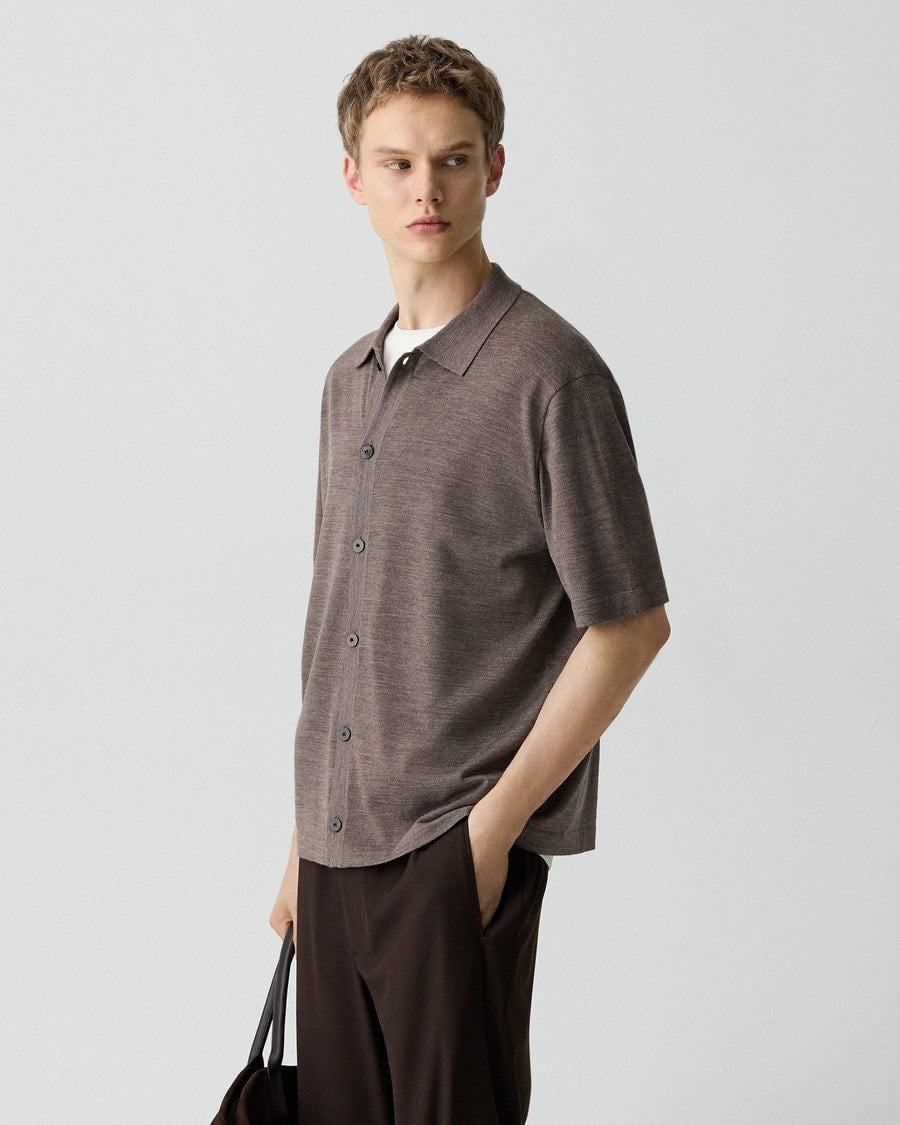 Button-Up Sweater in Regal Wool