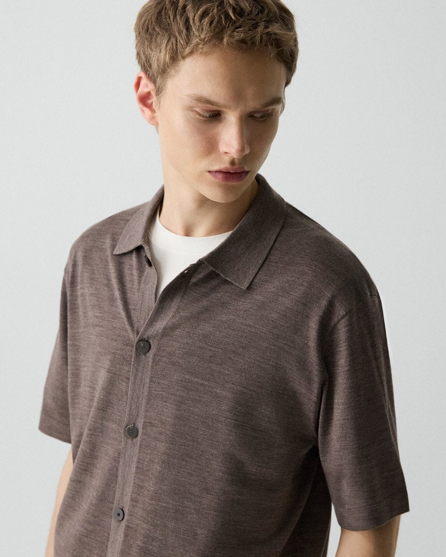 Button-Up Sweater in Regal Wool