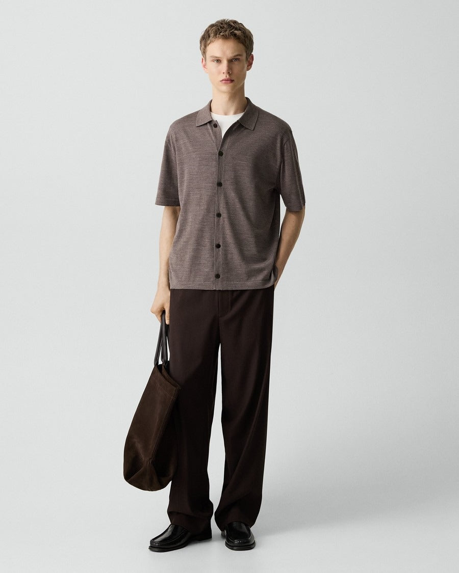Button-Up Sweater in Regal Wool