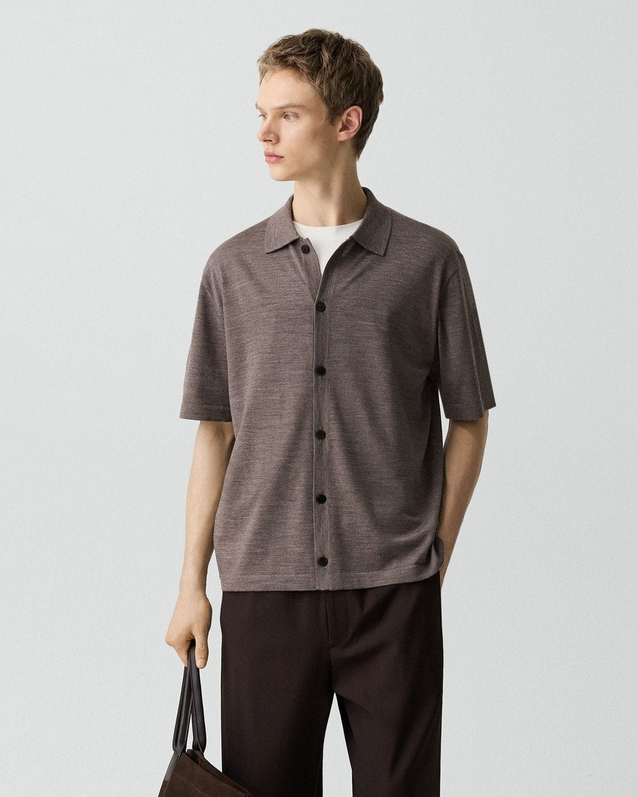 Button-Up Sweater in Regal Wool