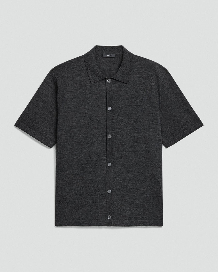 Button-Up Sweater in Regal Wool
