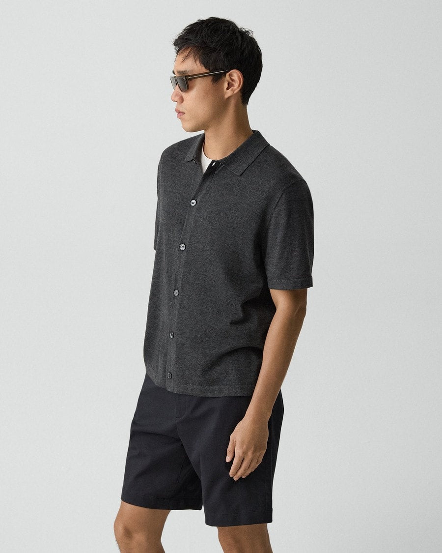 Button-Up Sweater in Regal Wool
