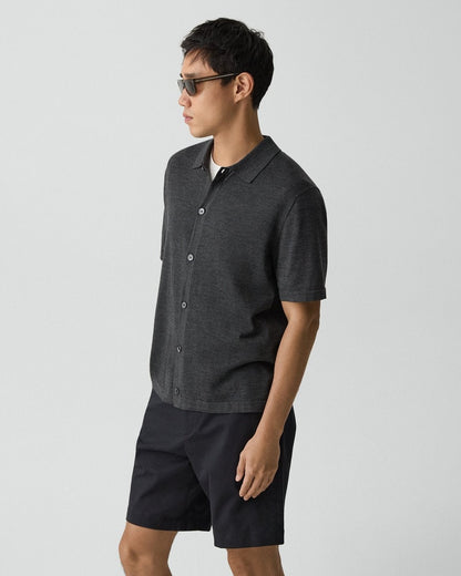 Button-Up Sweater in Regal Wool