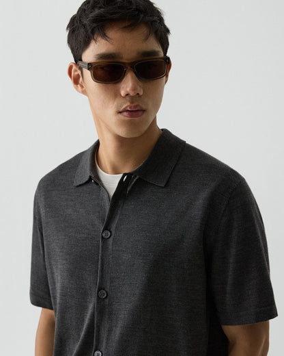 Button-Up Sweater in Regal Wool