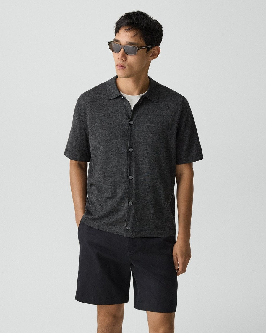 Button-Up Sweater in Regal Wool