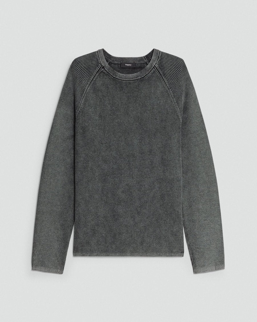 Washed Crewneck Sweater in Cotton