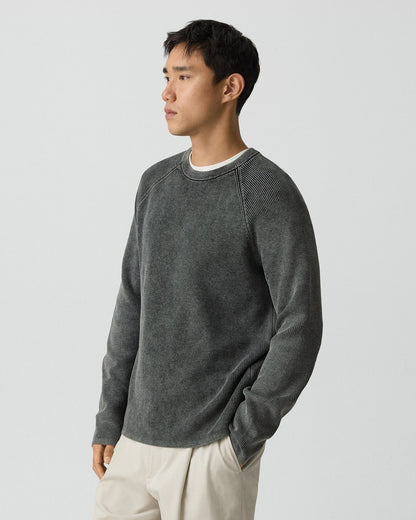 Washed Crewneck Sweater in Cotton