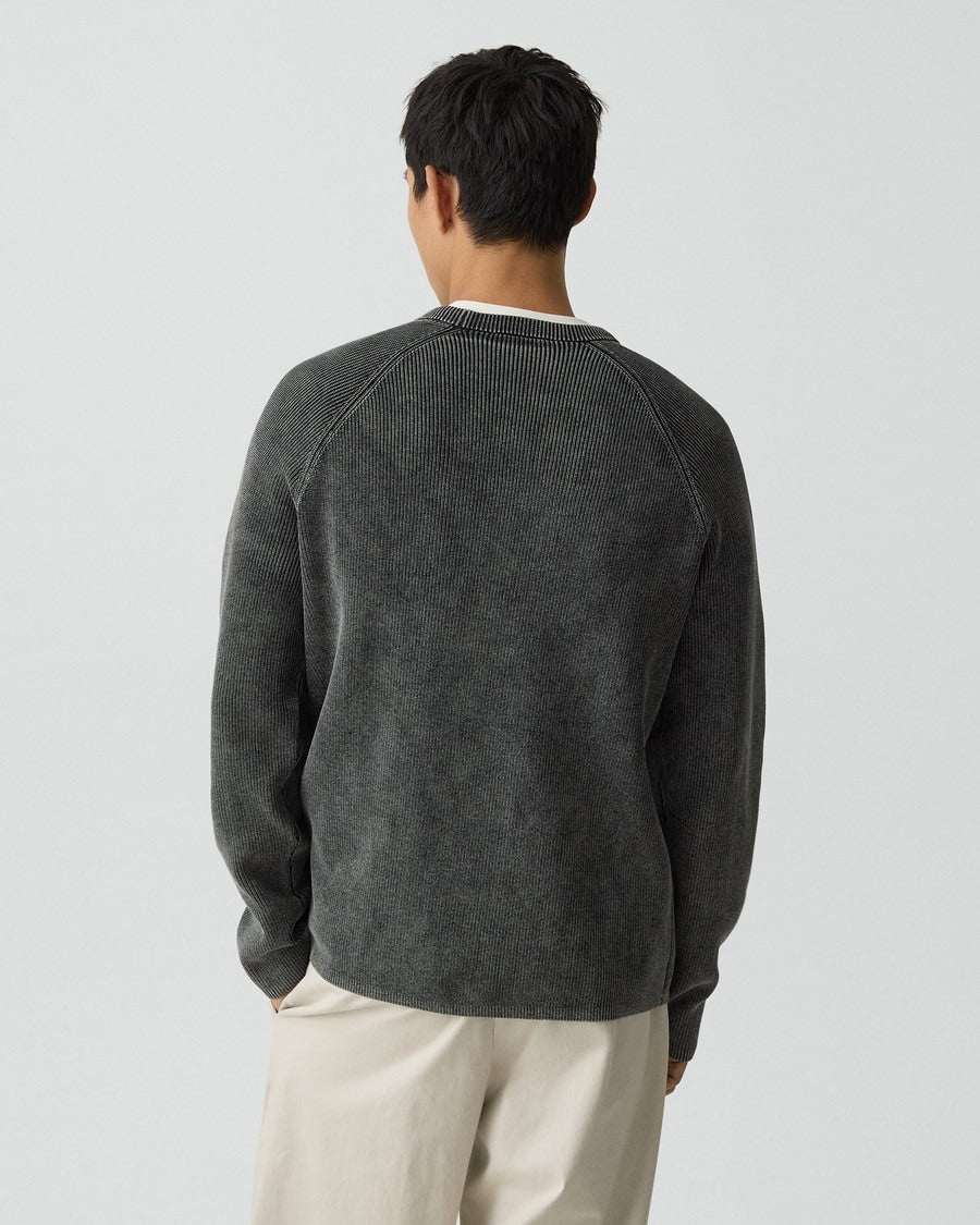 Washed Crewneck Sweater in Cotton