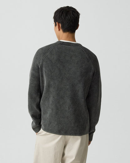 Washed Crewneck Sweater in Cotton