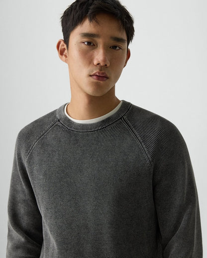 Washed Crewneck Sweater in Cotton