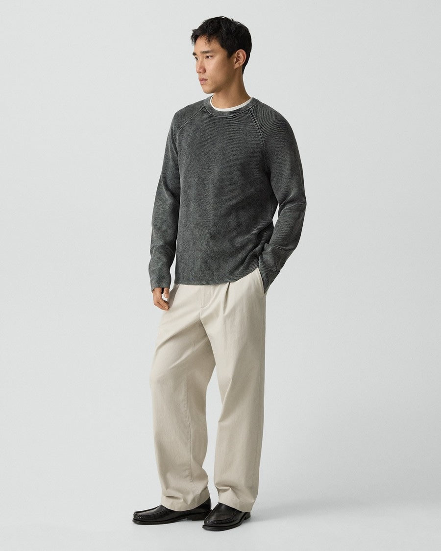 Washed Crewneck Sweater in Cotton