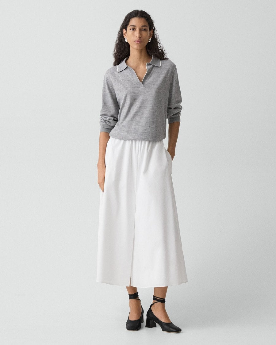 Ruched Pump in Smooth Leather