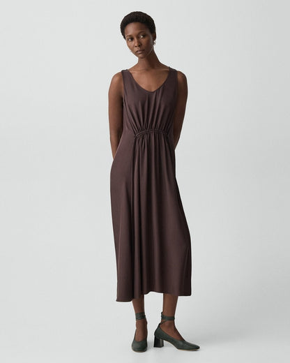 Ruched Pump in Smooth Leather