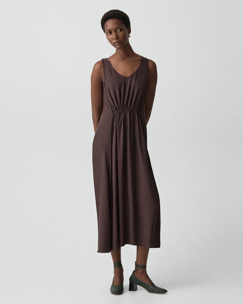 Ruched Pump in Smooth Leather