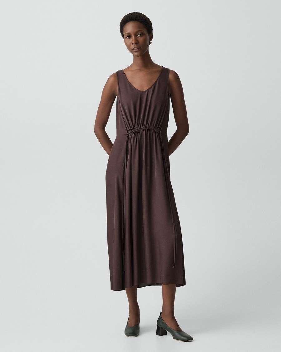 Ruched Pump in Smooth Leather