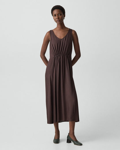 Ruched Pump in Smooth Leather