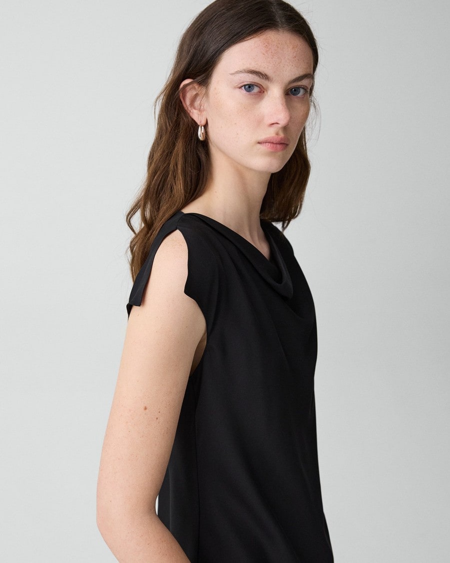 Cowl Neck Blouse in Silk Georgette