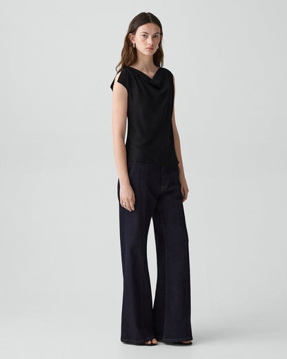 Cowl Neck Blouse in Silk Georgette