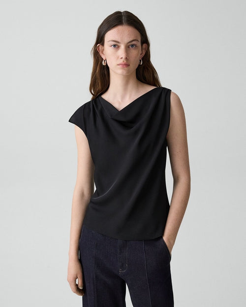 Cowl Neck Blouse in Silk Georgette