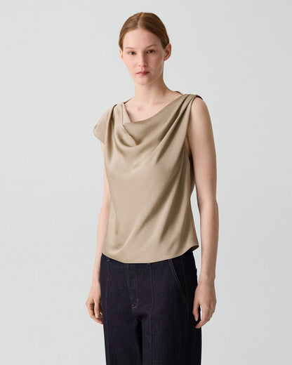 Cowl Neck Blouse in Silk Georgette