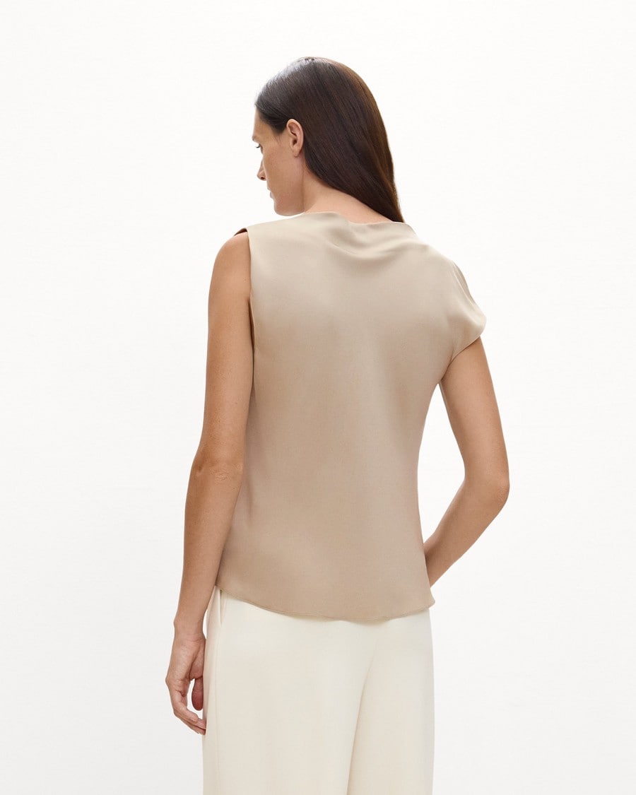 Cowl Neck Blouse in Silk Georgette