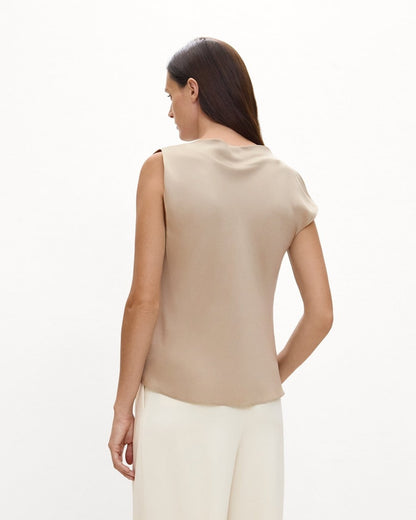 Cowl Neck Blouse in Silk Georgette