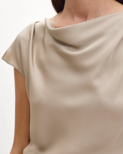 Cowl Neck Blouse in Silk Georgette