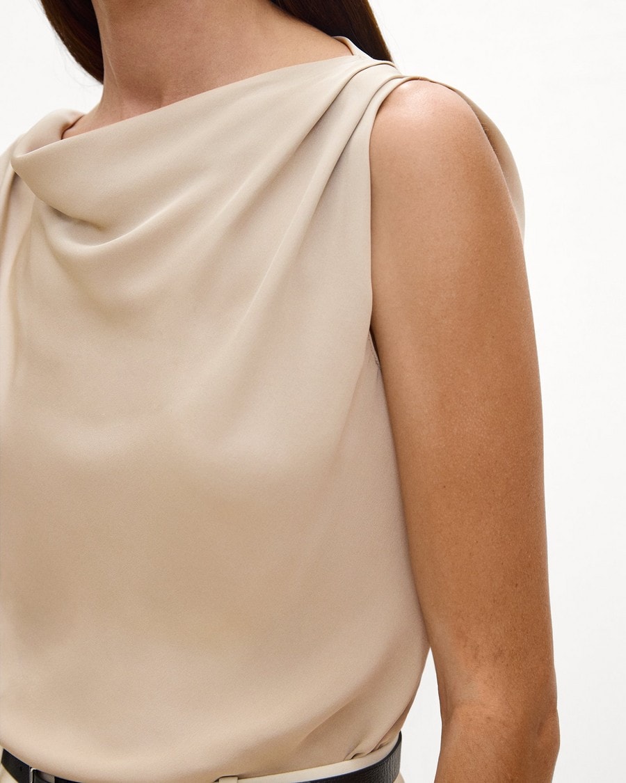 Cowl Neck Blouse in Silk Georgette