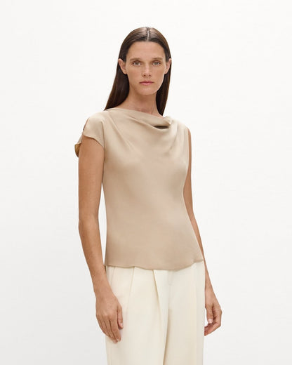 Cowl Neck Blouse in Silk Georgette