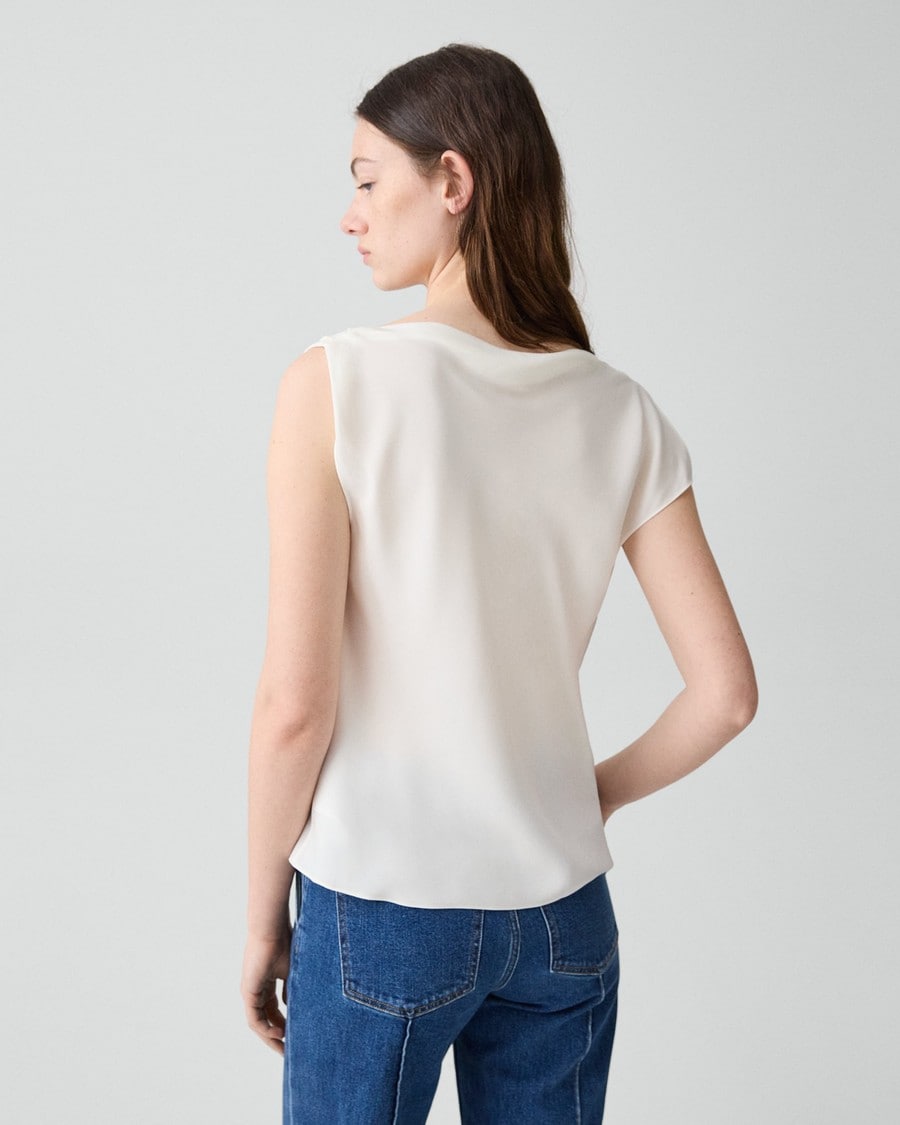 Cowl Neck Blouse in Silk Georgette