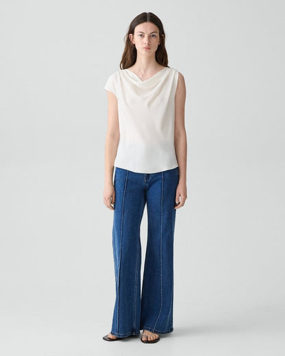 Cowl Neck Blouse in Silk Georgette