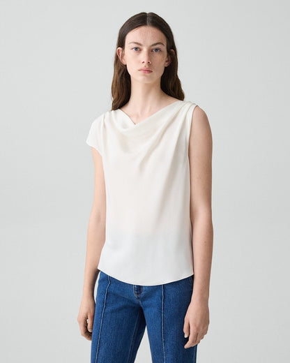 Cowl Neck Blouse in Silk Georgette