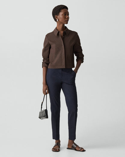 Cropped Shirt Jacket in Good Linen