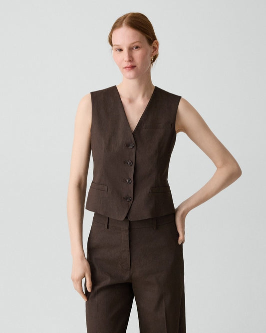 Slim Vest in Good Linen