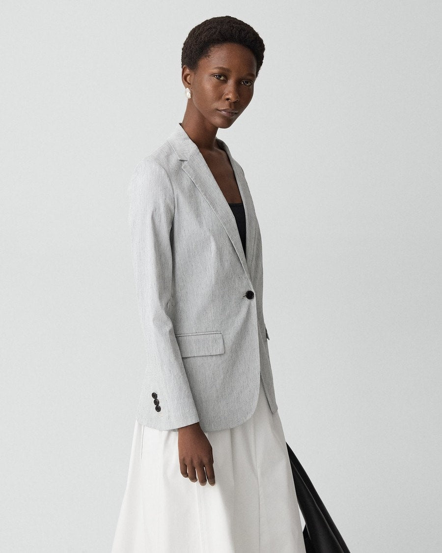 Staple Blazer in Textured Linen