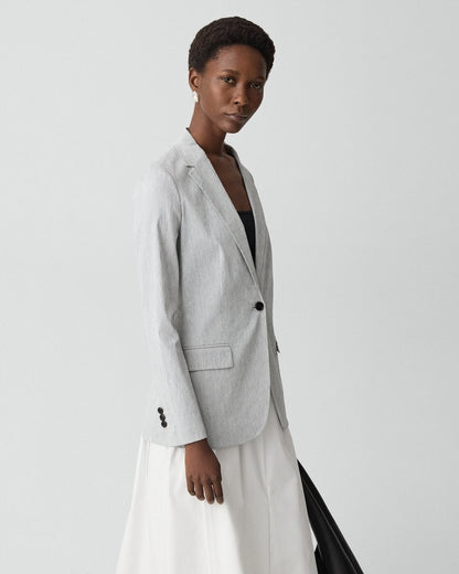 Staple Blazer in Textured Linen
