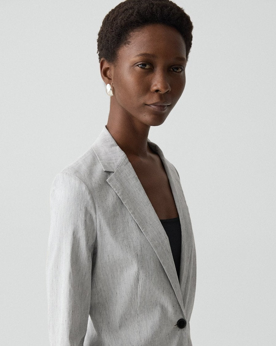 Staple Blazer in Textured Linen