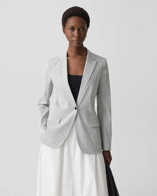 Staple Blazer in Textured Linen