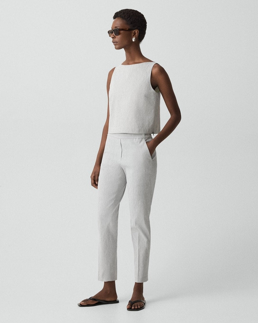 Treeca Pull-On Pant in Textured Linen