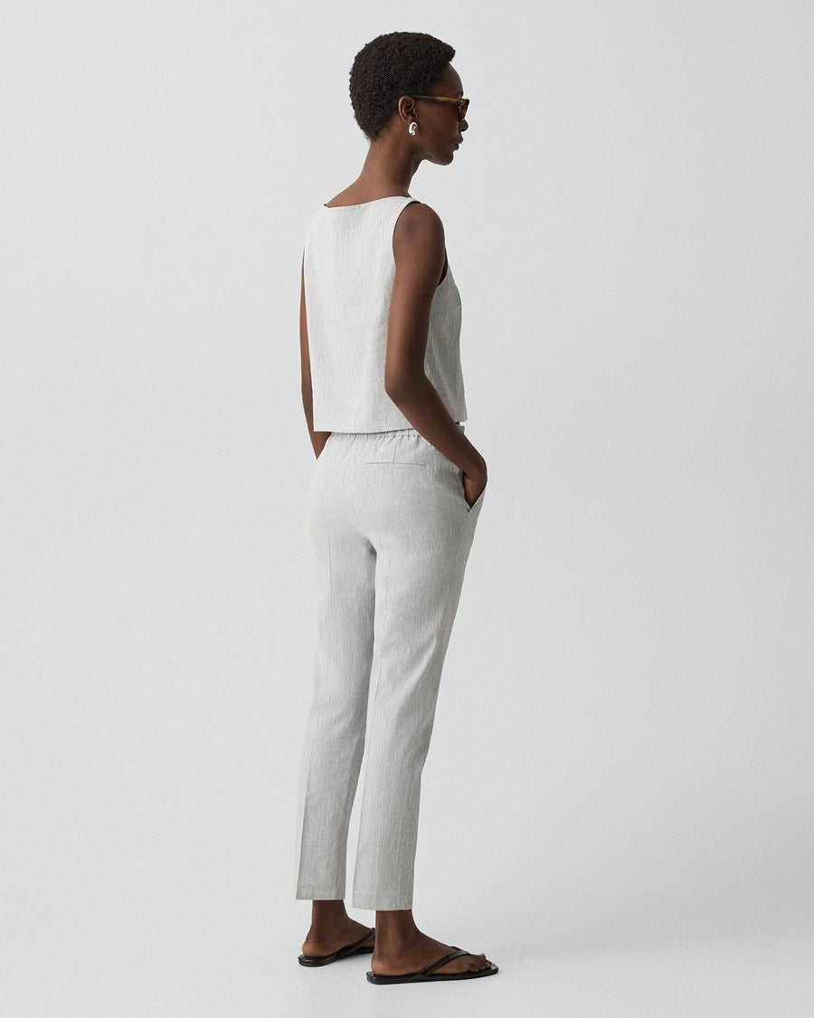Treeca Pull-On Pant in Textured Linen