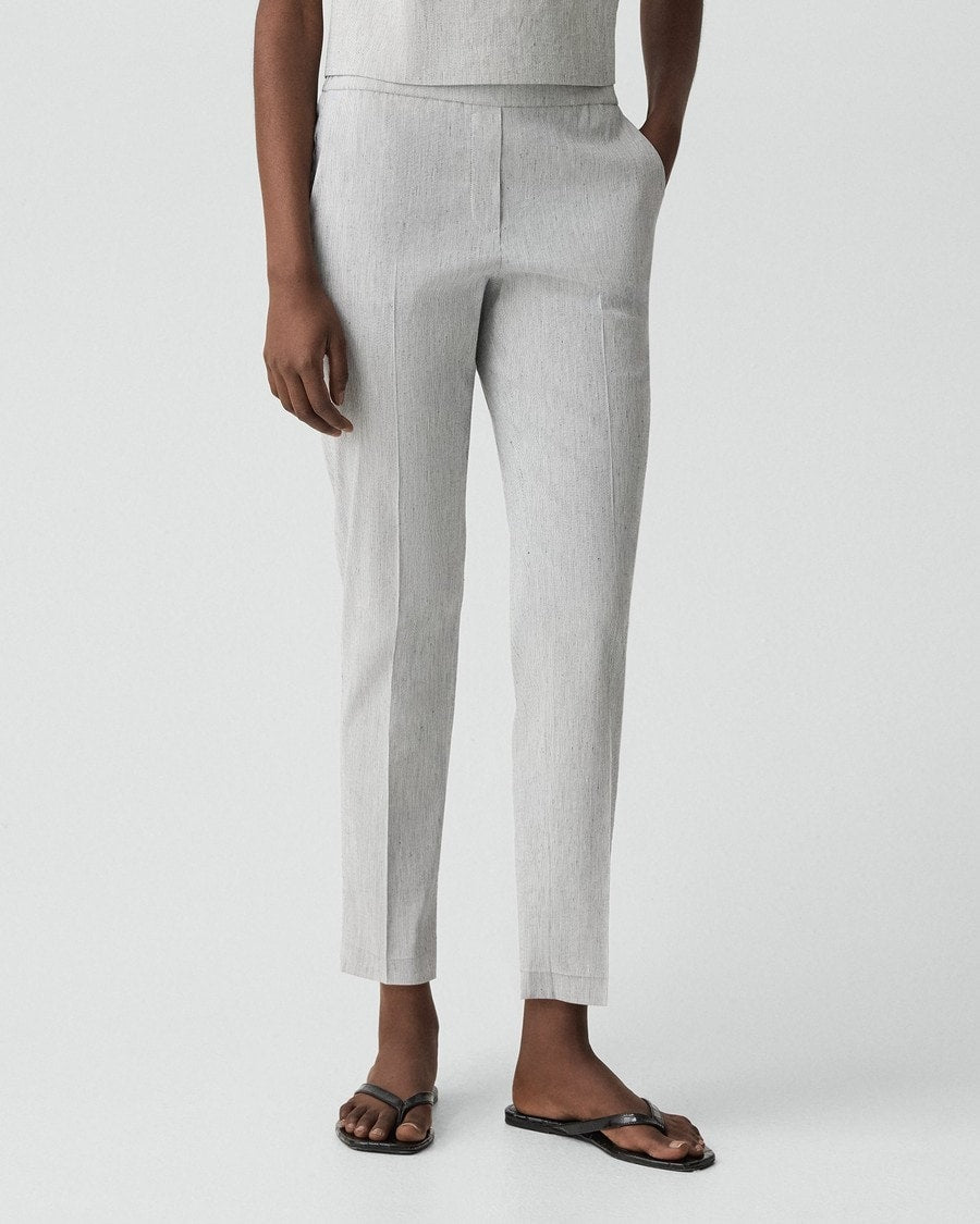 Treeca Pull-On Pant in Textured Linen