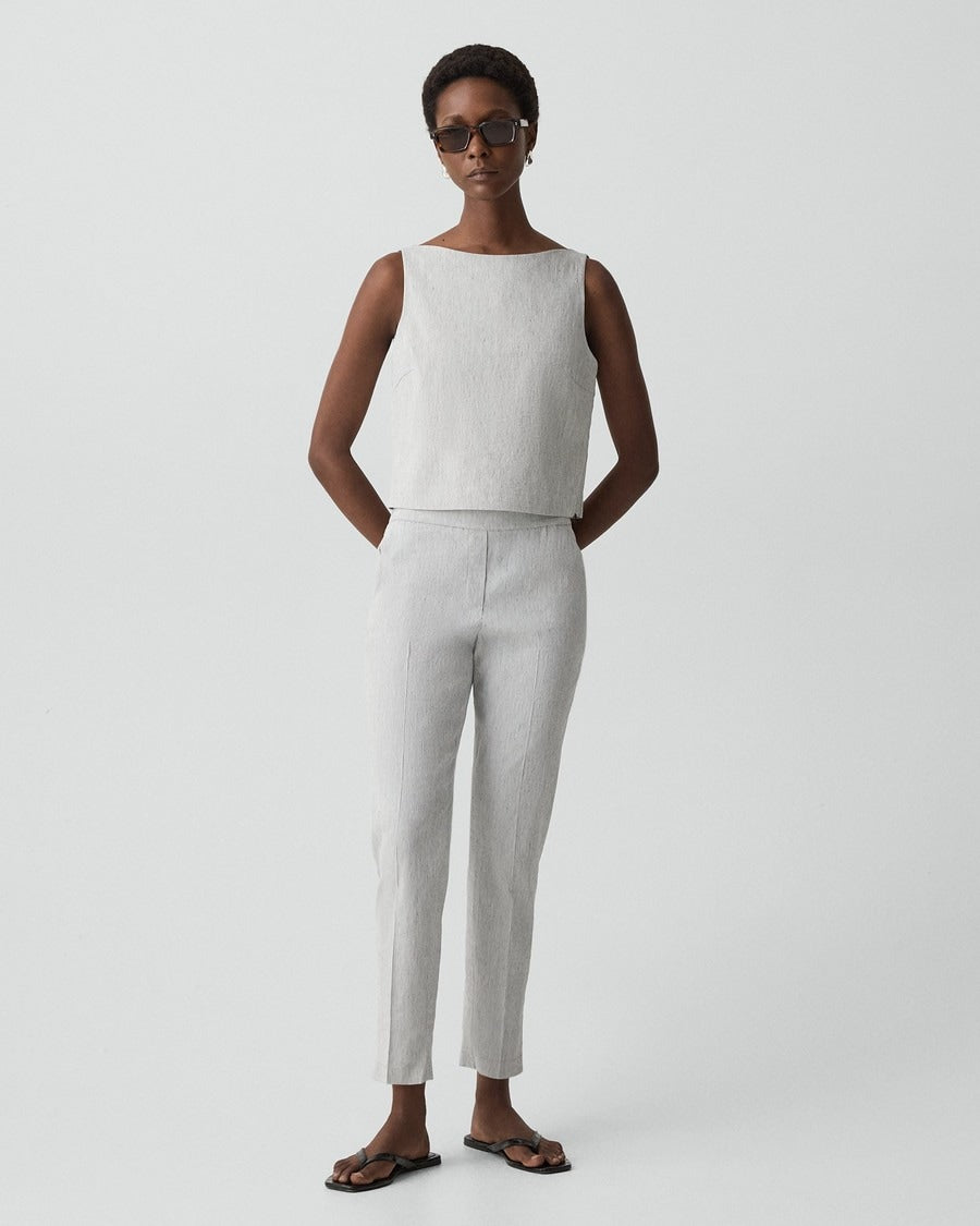Treeca Pull-On Pant in Textured Linen
