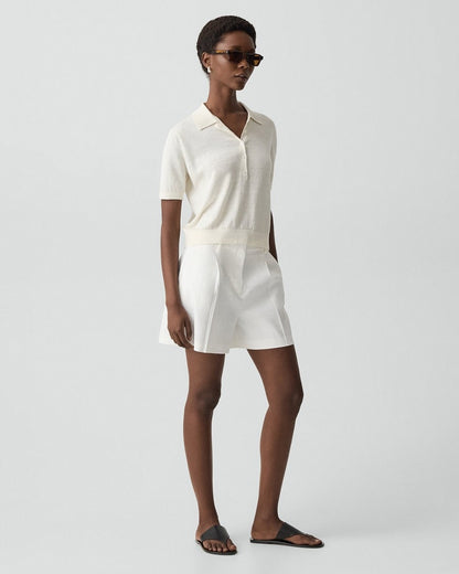 Fluid Pleat Short in Good Linen
