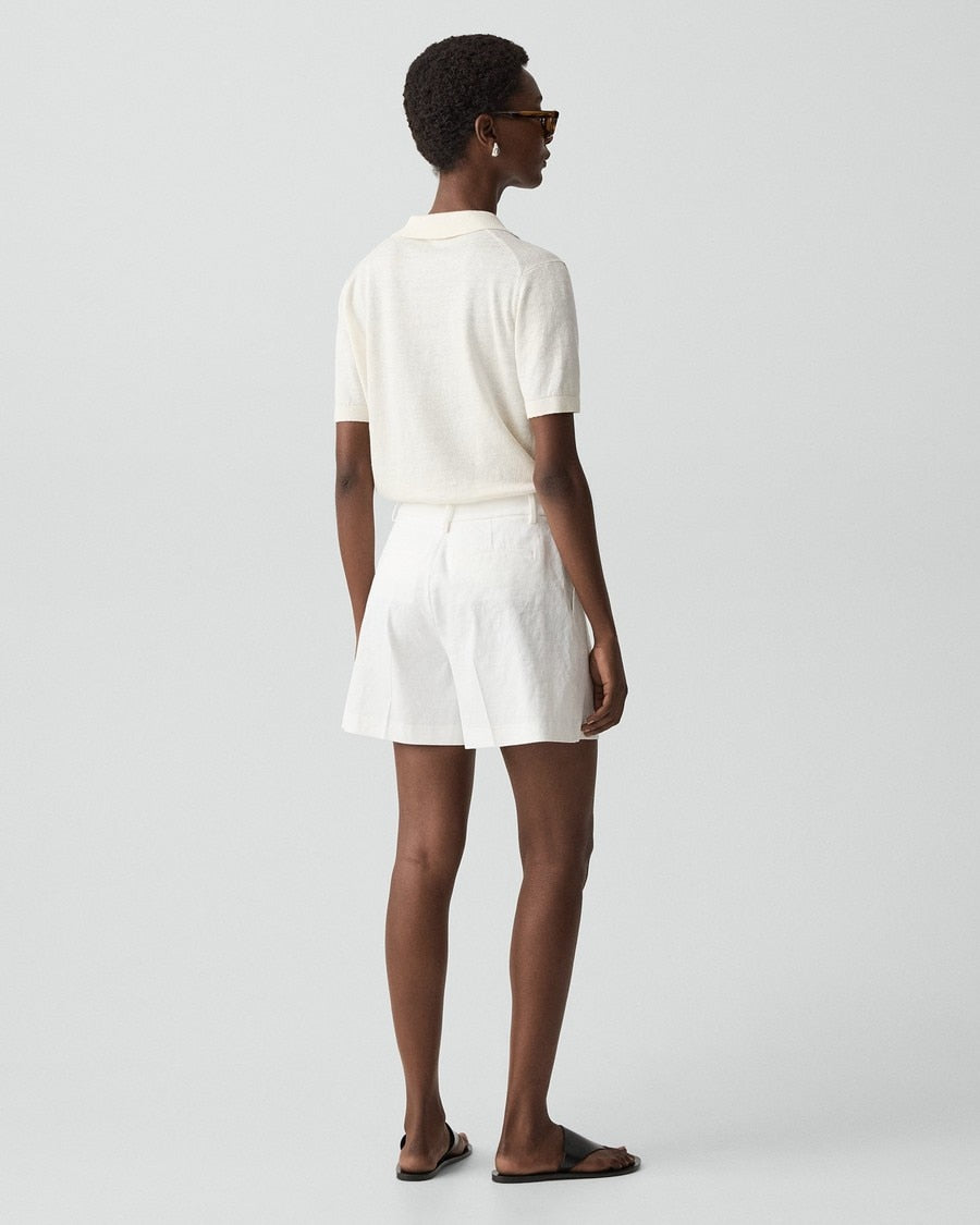 Fluid Pleat Short in Good Linen